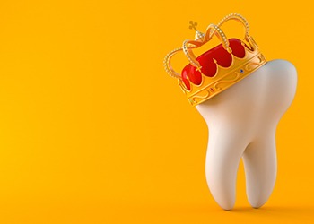 Man smiling with dental crown in Crown Point