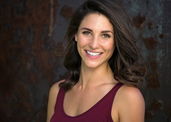 Lady shows pretty smile