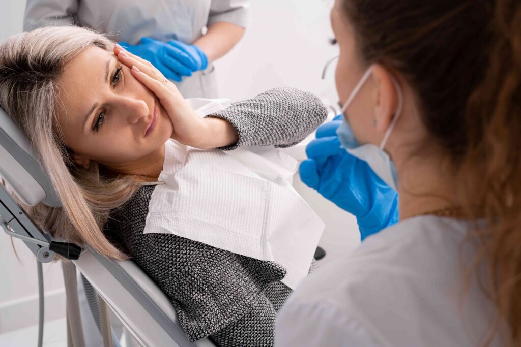 Woman at the dentist